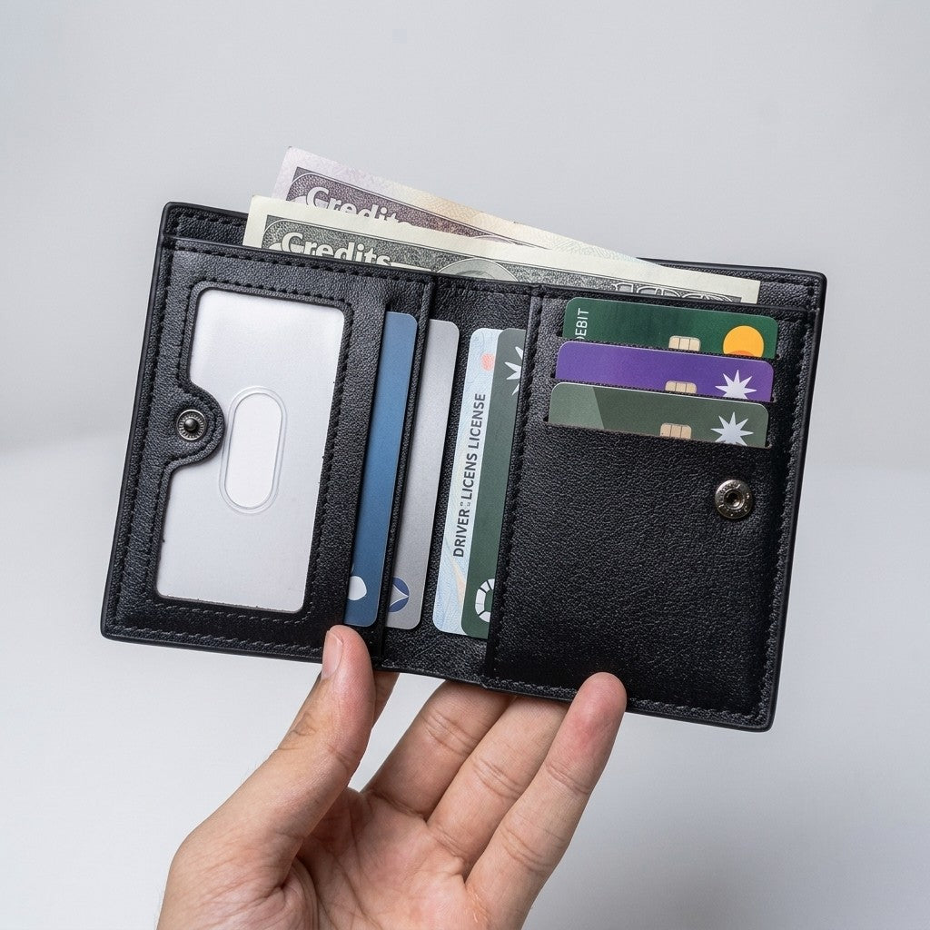 Men Leather Wallet in Pakistan – Compact Croc Texture Card Holder & Bifold Pocket Wallet